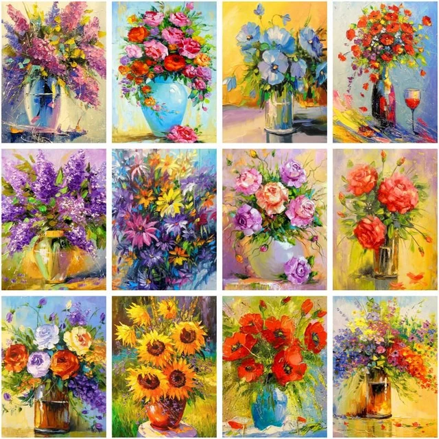 flowers in a vase drawing