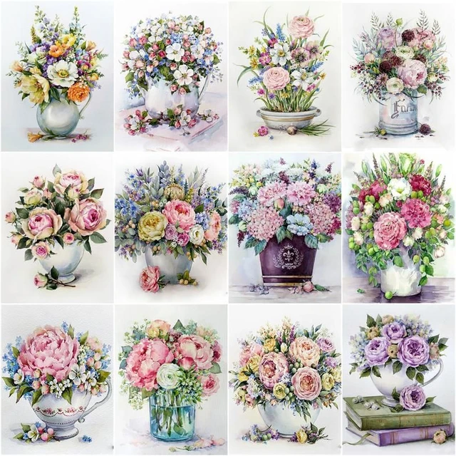 vase with flowers drawing