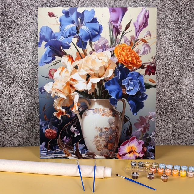 vase with flowers drawing