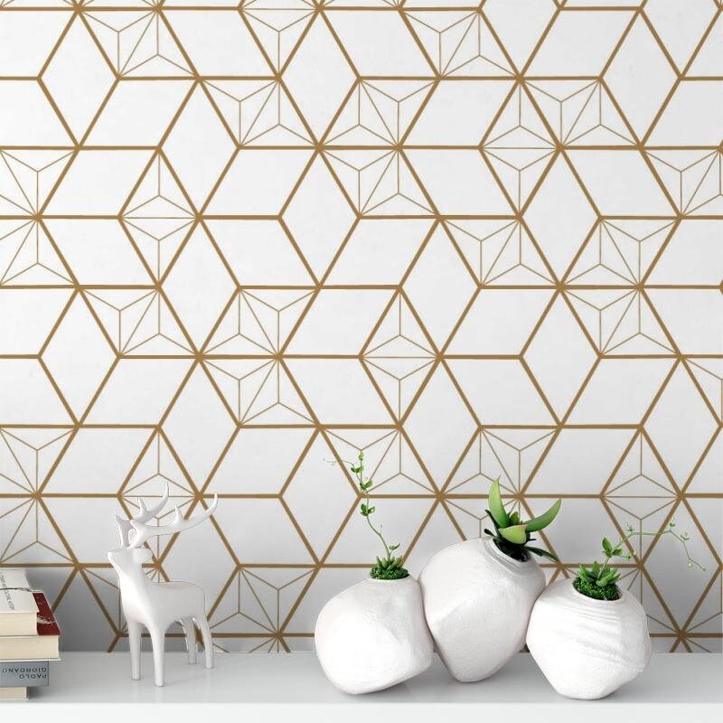white and gold wallpaper